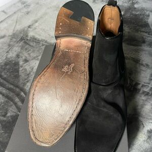 John Varvatos Black Suede Ankle Boots